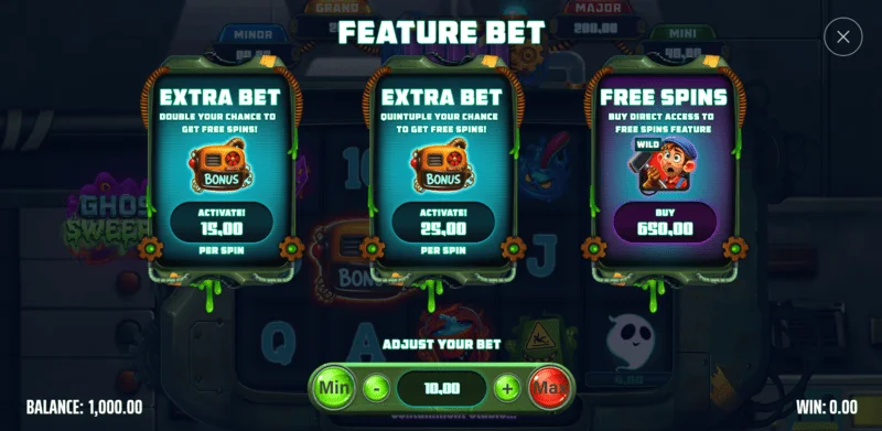 Ghost Sweeper - màn hình mua Bonus với các tùy chọn giá
