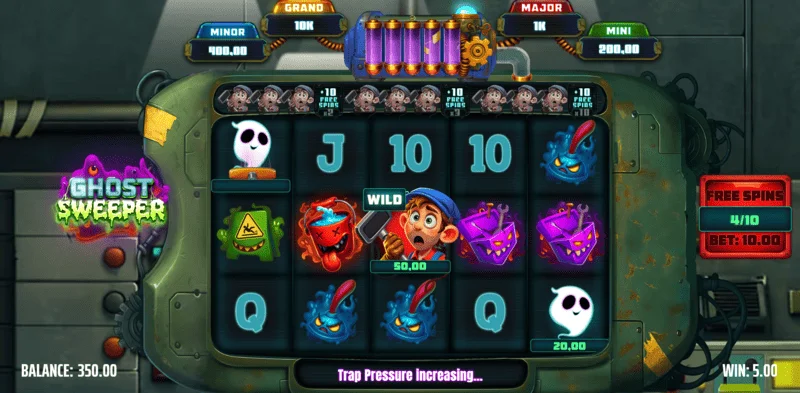 Ghost Sweeper - Wild xuất hiện trên cuộn trong trò chơi cơ bản